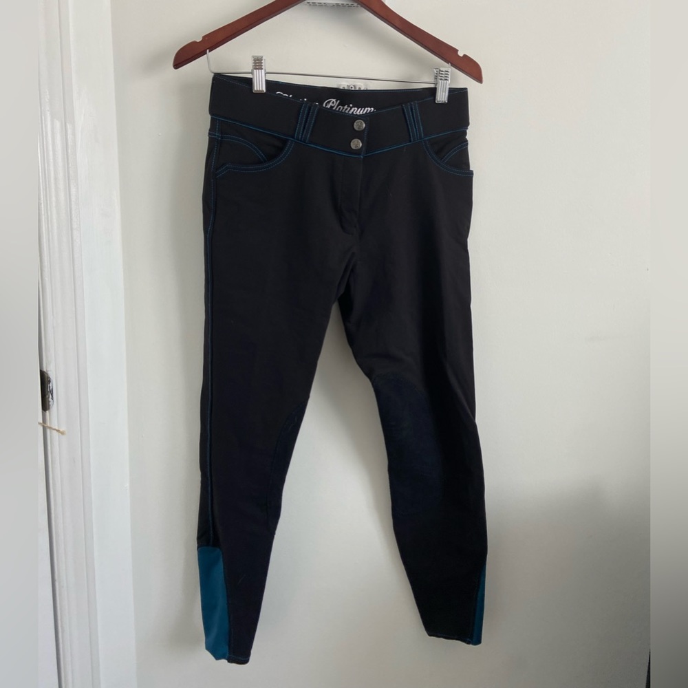 Black and blue equestrian pants